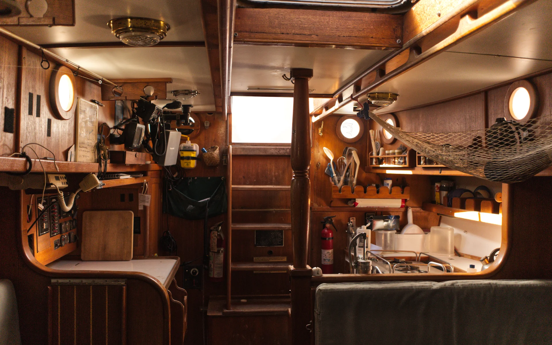 View from midships towards companionway