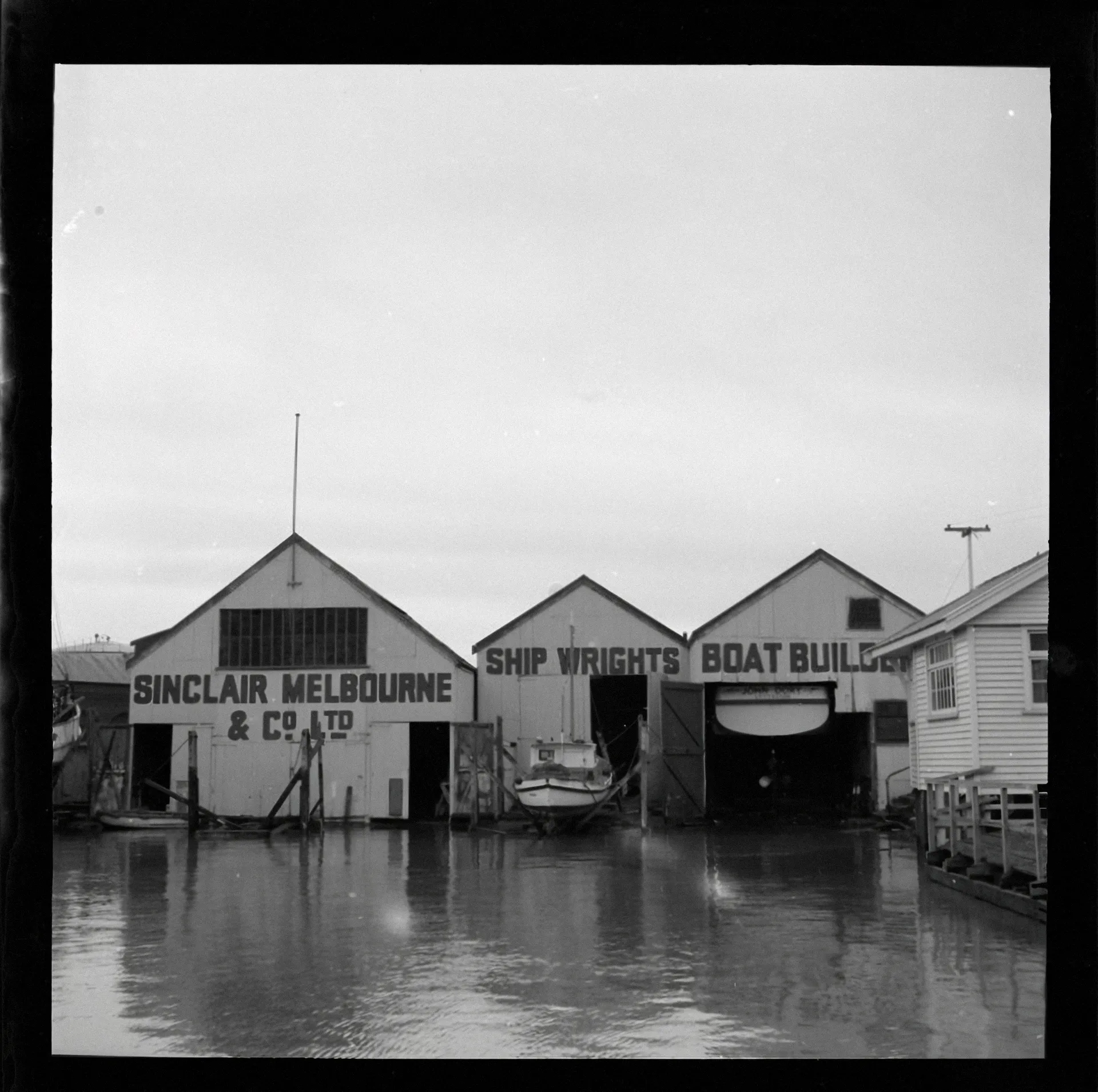 View of the bSingclair Medlbourne Co. Boat ramp, 22 June 1963